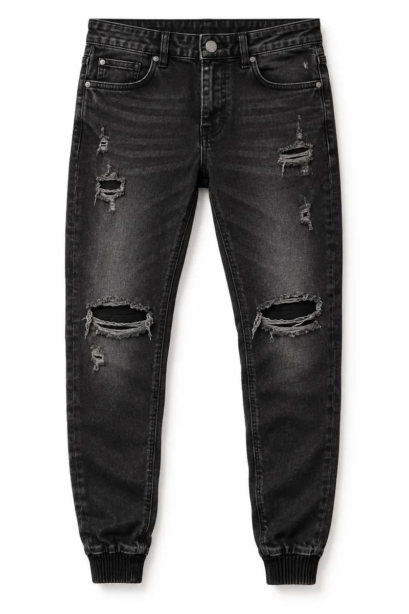 Ripped Slim Denim — siyah