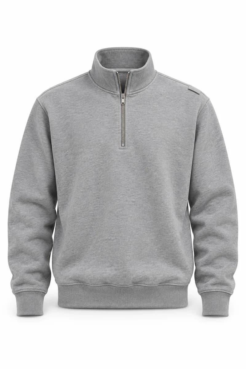 Half-Zip Fleece Sweatshirt — gri