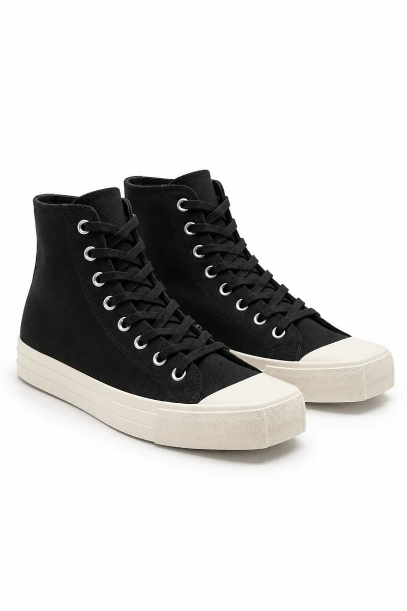 High-Top Canvas Sneaker — siyah
