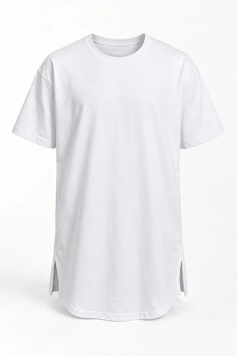 Longline Tee — beyaz